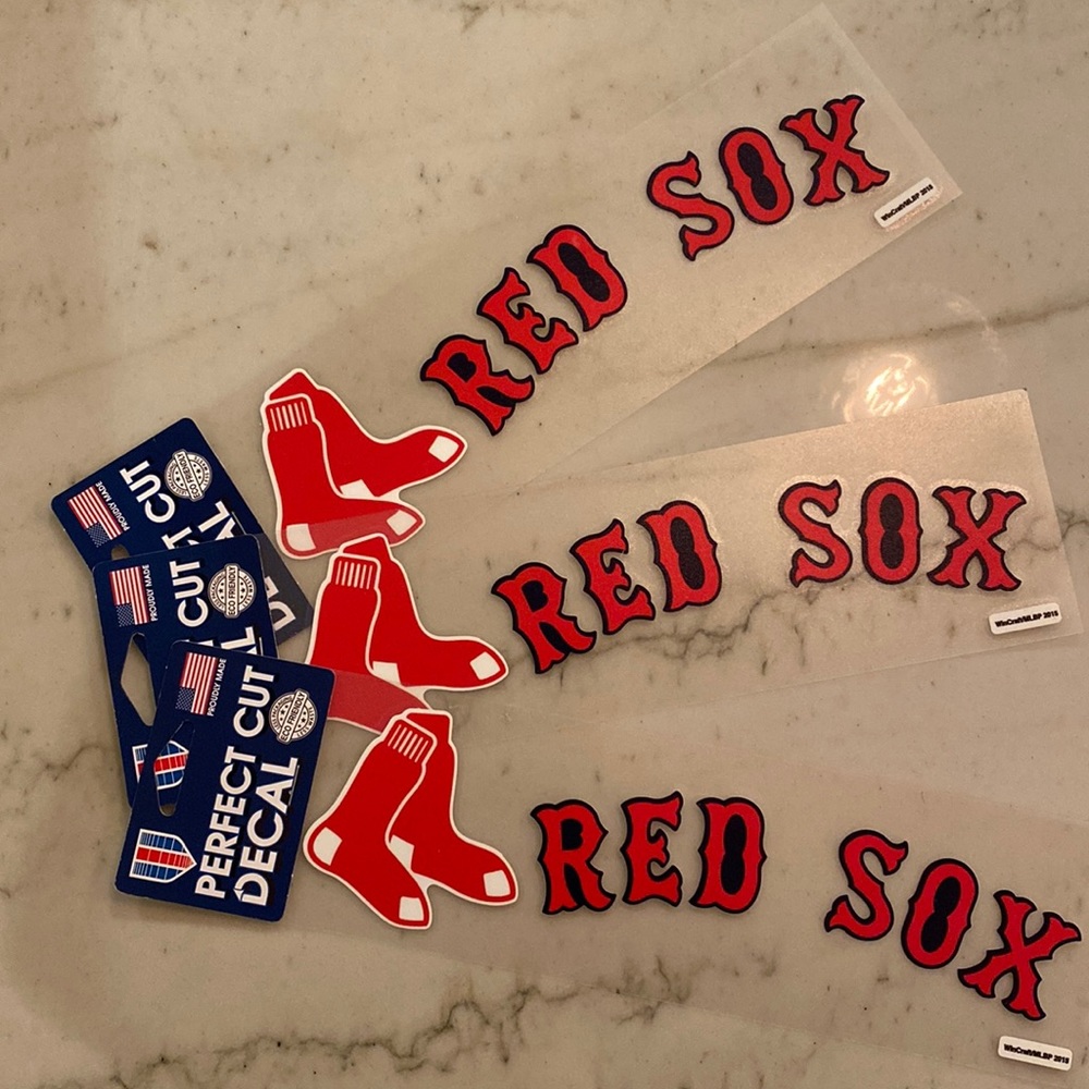Set of 3 Boston Red Sox decal stickers